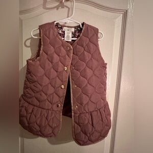 Quilted Sleeveless Puffer Vest in Mauve Pink